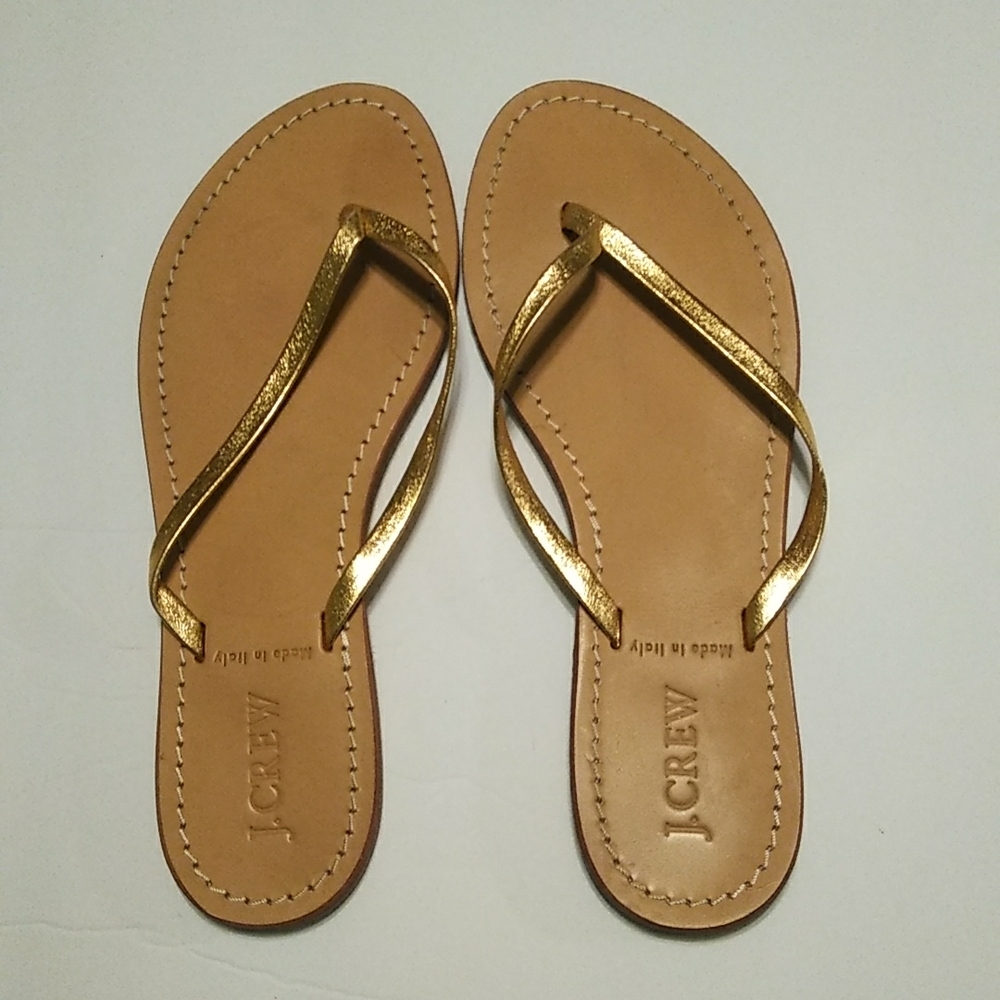 J.Crew Gold Flop Sandals